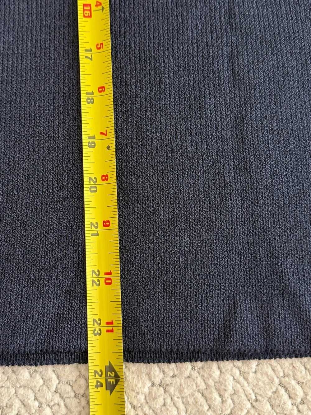 St John Basics Navy Blue Santana Knit Pencil Skirt Womens Size 14 Elastic Waist